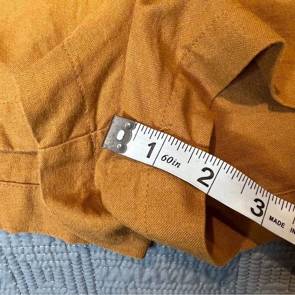 Universal Thread Womens M Linen Blend Mustard Yellow Romper Jumpsuit Pockets - Picture 4 of 15